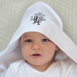 Azeeda 'Happy Popcorn' Baby Hooded Towel (HT00035087)