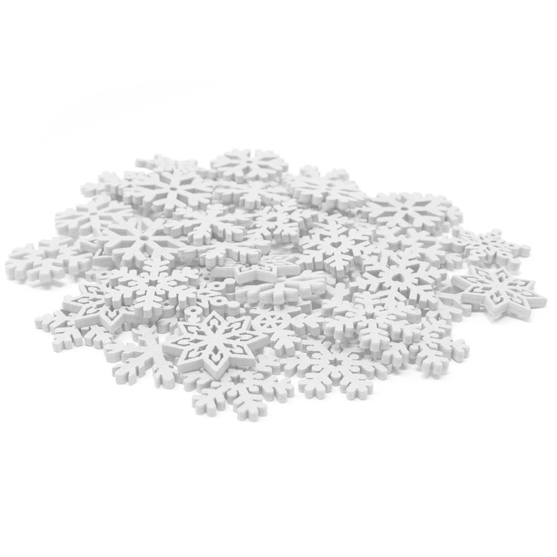 Special Touches 50 Mix White Wooden Christmas Snowflakes for Cardmaking
