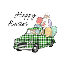 Happy Easter Colorful Trunk Rabbit Bunny Eggs Buffalo Plaid Decal Stickers for Computer Mug Cup Glass Car Home Decor Vinyl Removable Peel and Stick Waterproof Happy Easter Gifts for Women 6inch