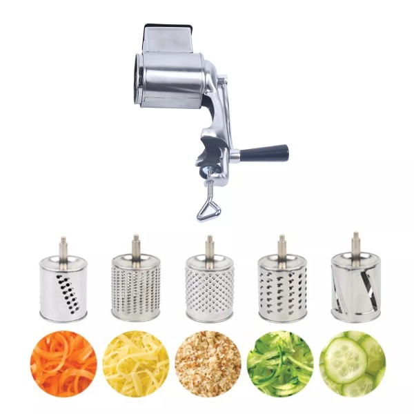 Unbranded Silver Rotary Grater Food Mills Nut Grinder with 5