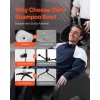 Portable Black Hair Wash Basin Adjustable Height Stainless Steel Stand
