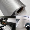 DIYAH 4D Silver Carbon Fiber Vinyl Wrap Sticker with Air