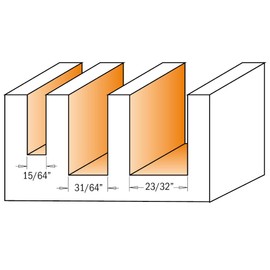 CMT 811.501.11 3-Piece Plywood Groove 1/2-Inch Shank Router Bit Set