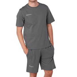 The Essentials Wardrobe Mens TEW Shorty Pyjamas - Dark Grey - Large