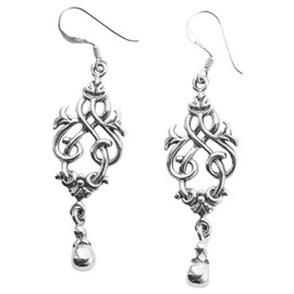 WINDALF Celtic Earrings Liasa 4.3 cm Bohemia Ornaments 925 Sterling Silver, Sterling Silver