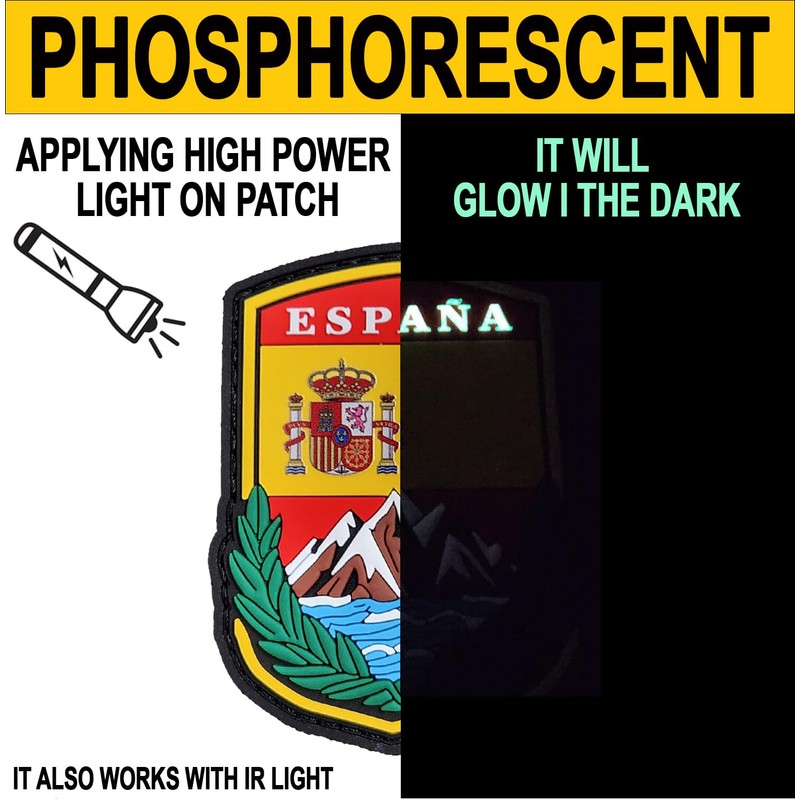 Patch PVC SPAGNA Fosforescente Patch 3D PVC Scratch Hook Loop