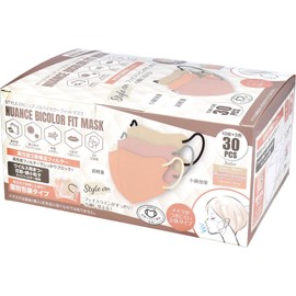 Global Japan STYLE-ON Nuance Bi-Color Fit Mask, 30 Pieces, 3 Color Set