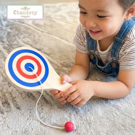 Chandini Paddle Ball with String Wooden Children Educational Toy Hands-On Play Parent-child Indoor Outdoor