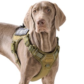 AUNZO Dog Harness with Handle Tactical Dog Harness for Large Dogs No Pull Adjustable Reflective K9 Military Dog Vest Harnesses with Easy Control Handle and Hook & Loop, XL
