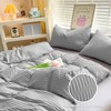 Seersucker Duvet Cover Set Double Size Beddding Set with Pillowcases
