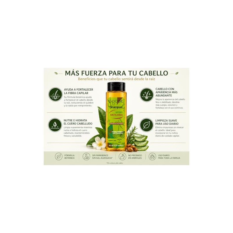 Shampoo Botánico para Todo Tipo de Cabello 400 ml (Fino)