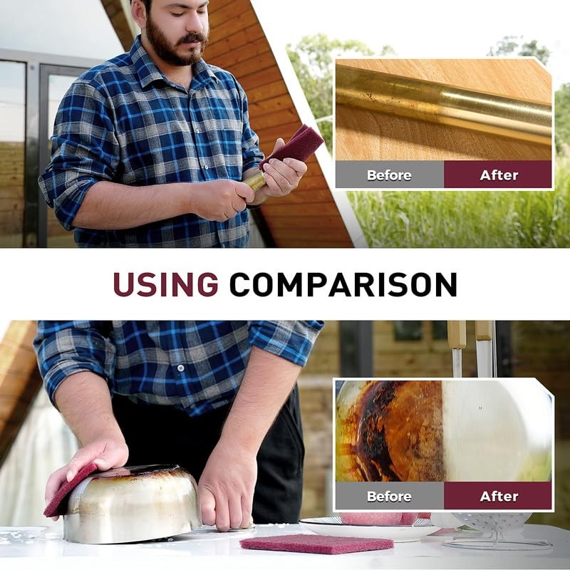 S SATC 6”×9” Maroon Scuff Pads, Pack of 20 Automotive