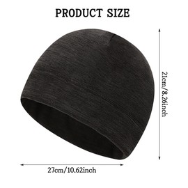 GWAWG 2 Pcs Unisex Beanie Hats Cycling Helmet Black, Warmer Running Beanie, Skull Cap with Ear Covers, Skull Cap Cycling Helmet Liner for Adults Women and Men