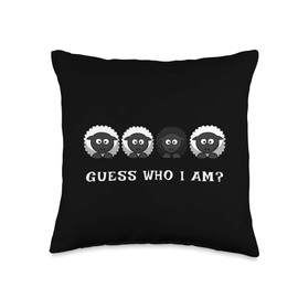 Guess Who I Am? Sheep Funny Animal Gift Guess Funny Animal Farm Farmer Sheeps Throw Pillow, 16x16, Multicolor