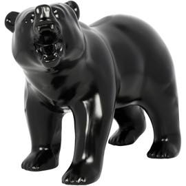 GG Grand General 48187 Matte Black Powder Coated Growling Bear Hood Ornament