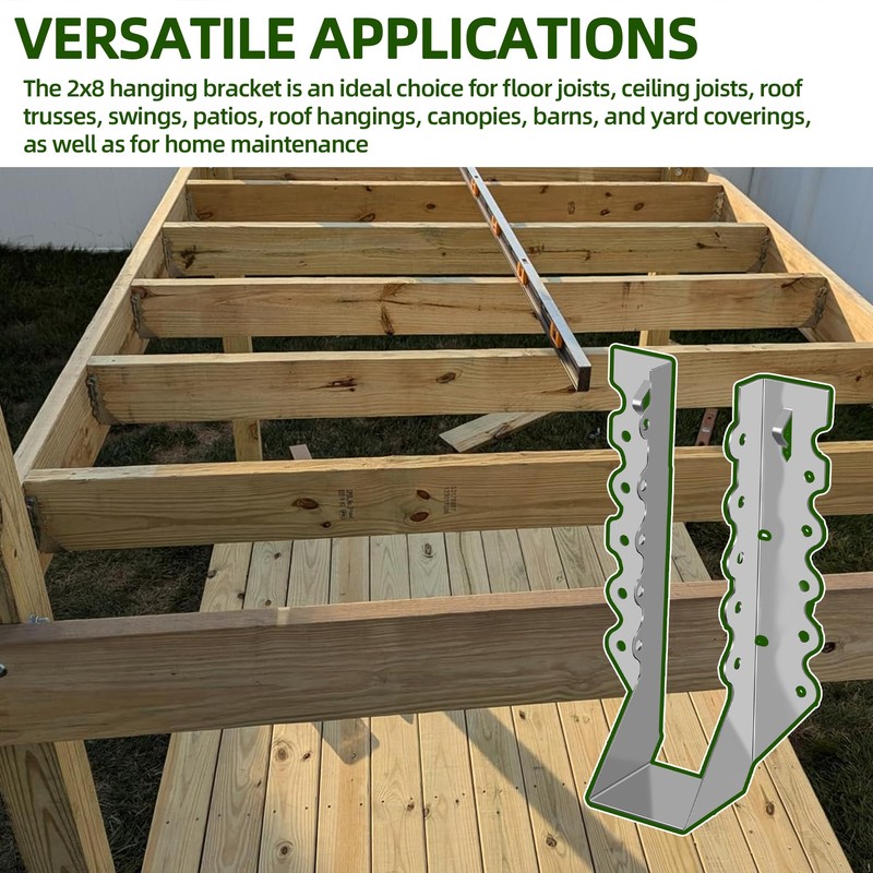 (30-Pack) Calvana 2x8 Brackets for Wood, Joist Hangers, Rafter Brackets,