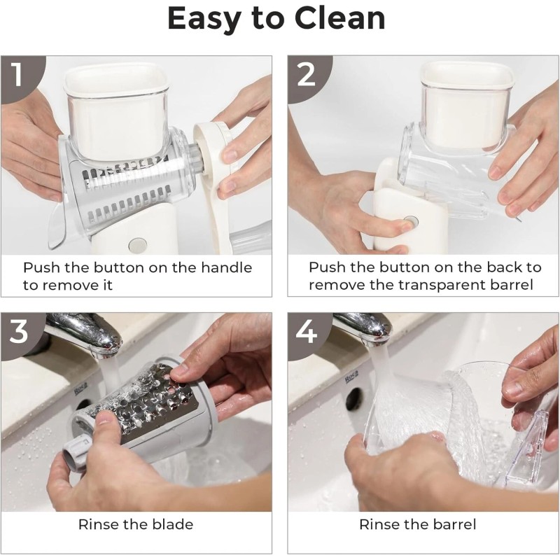X Home 5-in-1 Rotary Cheese Grater w/ Handle, Manual Hand