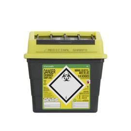 Sharpsafe 9 Litre 5th Generation Yellow/Grey -Sharps Bin Clinical Waste Disposal