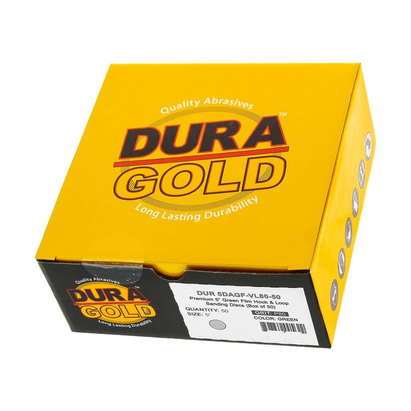 Dura-Gold Premium 5" Green Film Sanding Discs - 320 Grit