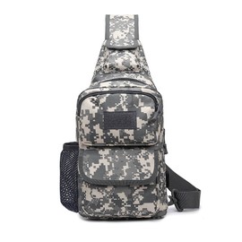 FANDARE Tactical Chest Bag Military Shoulder Bag Sling Bag Men Women Shoulder Bags with USB Charging Port Shoulder Bag Crossover Backpack for Travel Hiking Crossbody Pack, Grey (grey camo), Utility