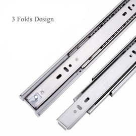 2 Pairs Soft Close Drawer Slides Partial Extension Drawer Slides Ball Bearing Stainless Steel Drawer Runners Rails Track 100 Lb Load Capacity, 12 inch
