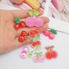 27PCS Resin Cherry Bead Red Pink Cherry Fruit Flatback Cabochons