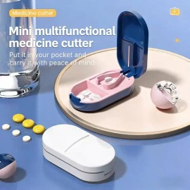 Sangpumsangseoseolmyungchamjo 휴대용 알약 절단기 및 분할기 약 분리 슬라이서 보관함 포함 가정용 케이스 디스펜서 정리함 [Transparent-5PCS] Portable Pill Cutter and Splitter with Storage Case Home Organizer Dispenser [Transparent-5PCS]