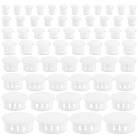200PCS 8 Sizes White Plastic Hole Plugs Kit - 1/5" to 1" Round Flush-Mount Screw Hole Covers, White Panel Knockout Locking Plugs, Round Drill Screw Hole Plugs Covers for Kitchen Cabinet Furniture