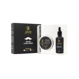 Jiani Beauty Beard Care Kit, Oil and Balm Set, Premium Grooming and Styling, 50ml Oil + 60g Balm (1.70, Sandelwood)