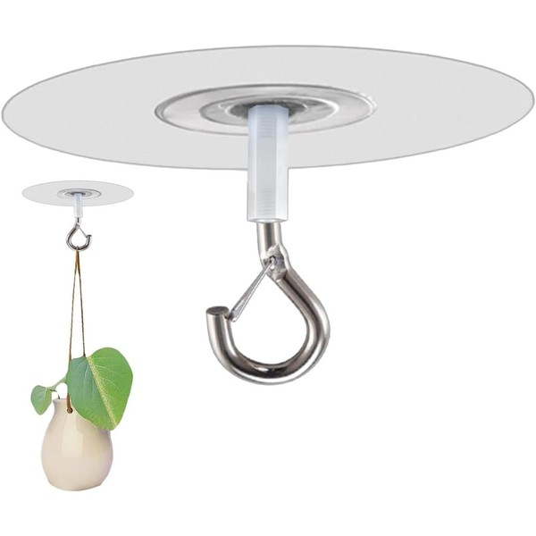 Silver Adhesive Ceiling Hook-Weight-Bearing Stick-On Ceiling Hooks, Sticky Ceiling Hook,