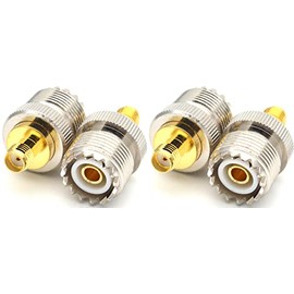SMA Terminal M Type Connector SMA (Female) to M Type (Female) SMA Converter, M-Type Converter, For CB Radio, Radio Antenna, NanoVNA, Broadcast Radio, WiFi, Low Loss, Coaxial Connector, Value Set of 4