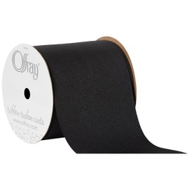 Berwick Offray 797127A 3" Wide Grosgrain Ribbon for Decoration, Gift Wrapping, and Crafts, 50-Yard Spool, Black