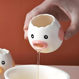 Ceramic Egg Yolk Separator - Egg Separator for Raw Eggs, Dishwasher & Microwave Safe, Unique Gift for Bakers & Home Chefs (Pink)