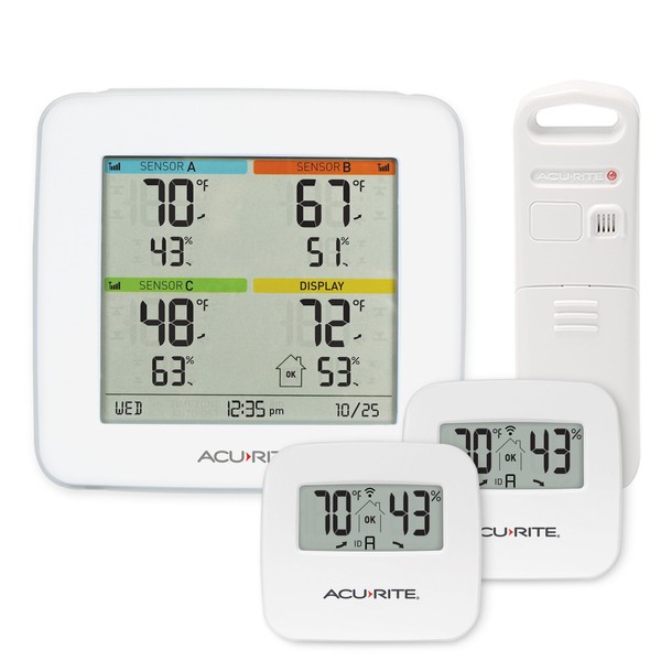 AcuRite 01096M Temperature & Humidity Station with 3 Indoor/Outdoor Sensors