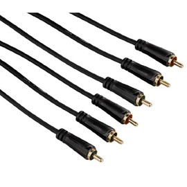 00122149 Hama YUV Connection Cable (3 x RCA Male to 3 x RCA Plugs, Gold, 5.0 M Black