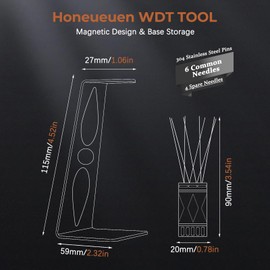 WDT Tool 2.0 Espresso Distribution Tool, Honeueuen Adjustable Range Coffee Distribution Tool Coffee Stirrer with 6 Needles, Aluminum Alloy Coffee Stirrers Distributor with Stand, Coffee Distributor
