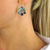 Silverly Women's 925 Sterling Silver Abalone Shell Blue Green Large