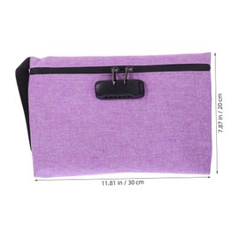 FRCOLOR Combination Lock Storage Bag Capacity Pouch for Money Documents Jewelry Scent Bag Lockable Secure Portable