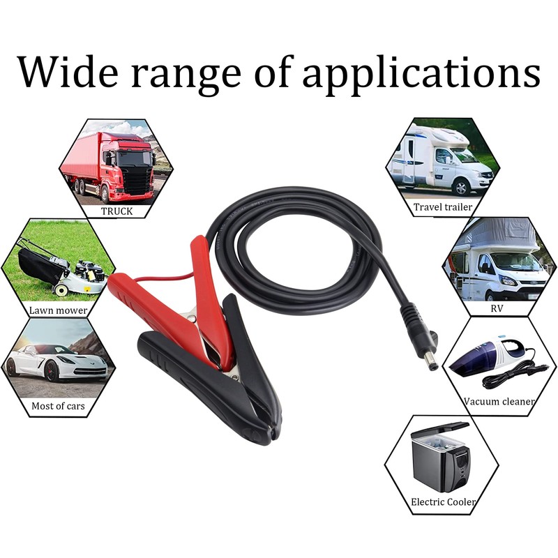 HCFeng DC5521 to Battery Alligator Clips Cable DC 5.5 *