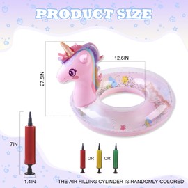 GIUSOBG Baby Swimming Ring Inflatable Unicorn Swimming Ring Inflatable Swimming Ring Thick PVC Pool Toy Water Sports Swimming Rings for Summer Beach Party Accessories Baby Swimming Ring for Children