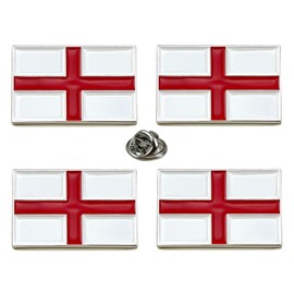 Pack of 4 England Flag Pin Badge, St George's Cross Lapel Pin Brooch Pins 30mmx20mm