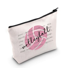 WCGXKO Volleyball Gift for Team Volleyball Player Gift Volleyball Inspired Makeup Bag Gift for Volleyball Fans (Volleyball)