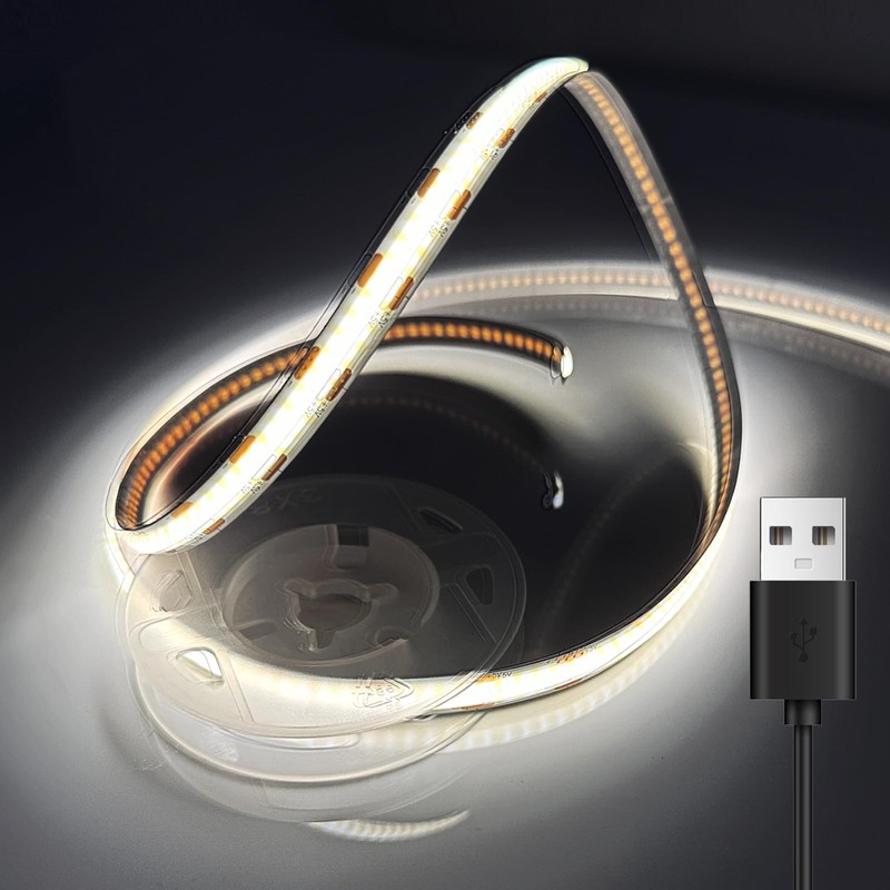 VLAGHPLE USB LED Strip Lights, Super Bright COB LED Strip