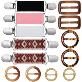 5 Pcs Dress Clips Back Cinch Set and 8 Pcs Scarf Clip,Sweater Clips,Clothes Clips,Shawl Clasps,Retro Cardigan Collar Ring,Sweater Ties,Dress Shirt Brooch, Cinch Tightener Knot Buckle for Women Girl