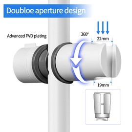 Shower Head Holders, Joyoldelf 19-25 MM Adjustable Shower Holder Bracket Replacement, Chrome Plated Shower Holders for Shower Head