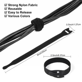 OneLeaf 110 pieces cable ties, resealable, 12 x 200 mm, cable management, multifunctional, adjustable cable ties, suitable for home, offices and large data centres