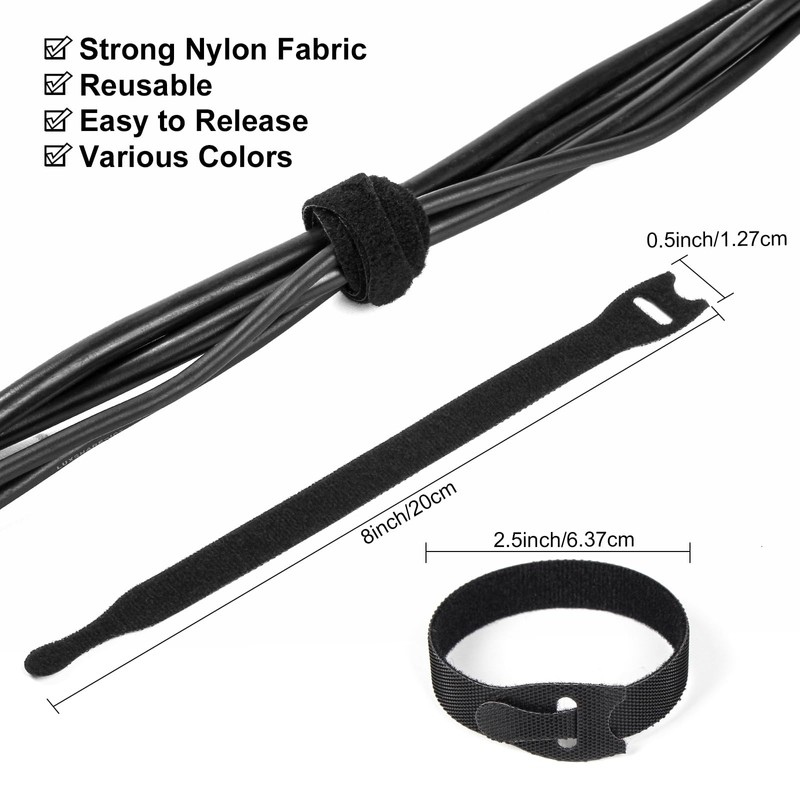 OneLeaf 110 pieces cable ties, resealable, 12 x 200 mm,
