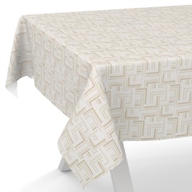 ANRO Moderna Oilcloth Tablecloth Wax Tablecloth Washable Garden Tablecloth Round Oval Square Labyrinth 100 x 140 cm Cut Edge