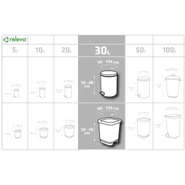 Relevo 100% Recycled Scented Bin Liners, Heavy Duty 30L, 45 Bin Bags