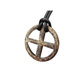 Hand Hammered Solar Cross, Sun Wheel, Viking Cross, Wheel of Life, Viking Norse Jewelry Pendant Necklace